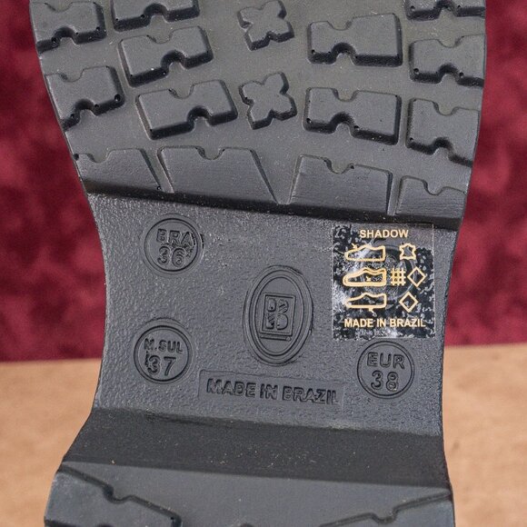 Chelsea Crew Wmn Shadow Black Leather festival Platform Boots 7.5US EUR38 - Picture 7 of 8